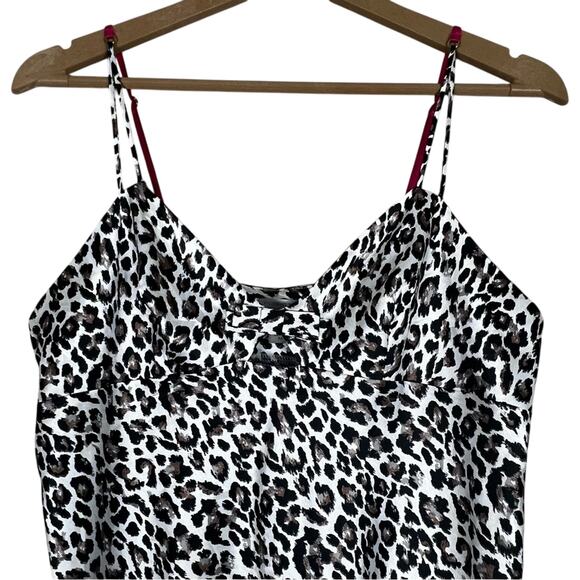 Victoria's Secret Babydoll Lingerie Slip Nightgown Womens M Leopard Satin Mini - Picture 2 of 5